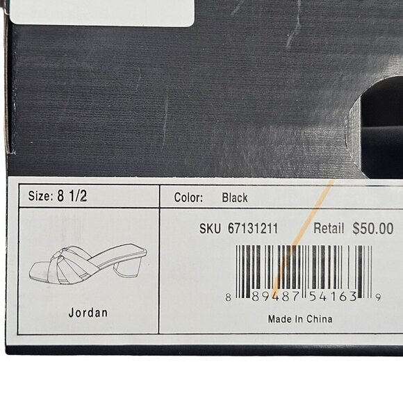 SM New York NIB Strappy Black Brown Heeled Sandals Open Toe‎ Block Heel Womens - Picture 10 of 10